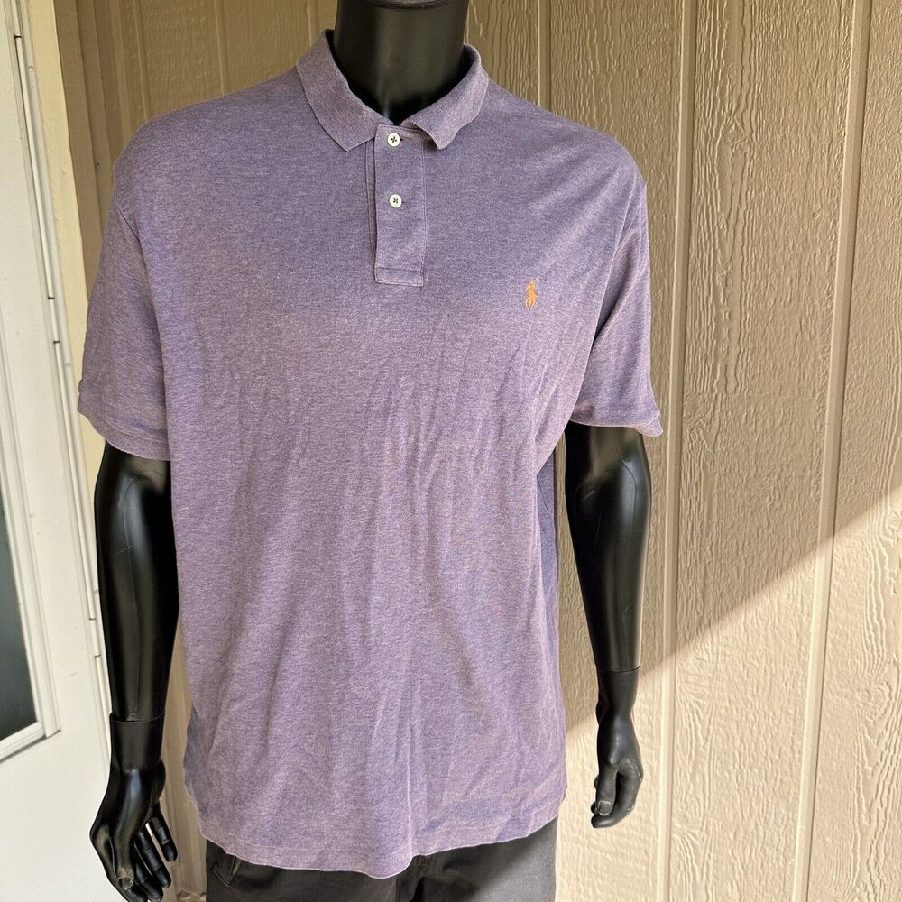 Polo Ralph Lauren Shirt Mens Size XL Purple Cotton Pony Embroidered Preppy